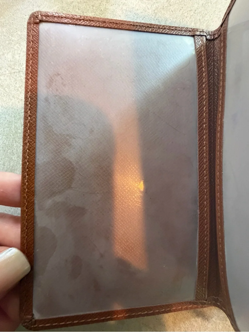 Louis Vuitton Leather Passport Cover Wallet in Brown